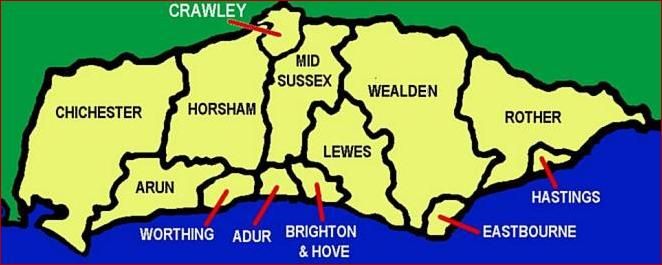 map of Sussex