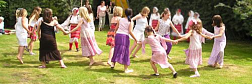 Children dancing traditional english